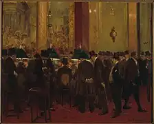 Groupe d'hommes dans un intérieur