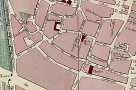 Héteau de 1844 avec son théâtre, bibliothèque Carnegie (Reims).