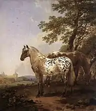 Nicolaes Berchem, Paysage avec deux chevaux, v.1655-1660, huile sur panneau, 62 x 54,5 cm.
