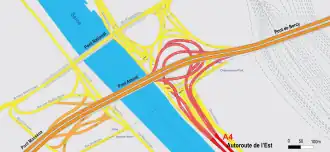 Schéma de l'Échangeur de la porte de Bercy