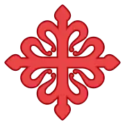 L’emblème de l’ordre de Calatrava : la croix fleur-de-lysée de gueules.