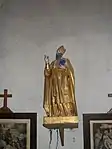 Statue de saint Bertrand en plâtre et dorée datant du XIXe&nbsp;siècle.