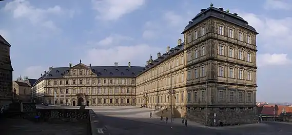 Nouvelle résidence de Bamberg, édifié  entre 1697 et 1703 sur ordre de Lothaire-François de Schönborn, prince-évêque de Bamberg, prince-archevêque et électeur de Mayence