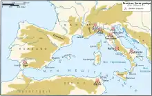 carte des principales batailles de la deuxième guerre punique