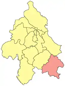 Localisation de la municipalité de Mladenovac dans la Ville de Belgrade