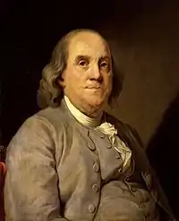 Benjamin Franklin, polymathe américain et Père fondateur des États-Unis.
