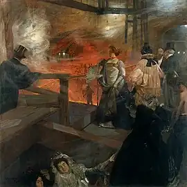 Visite à l'usine après une soirée chez le directeur, 1901.