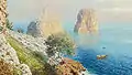 Bernado Hay&nbsp;(de) : Capri, vue des Faraglioni (sans date)