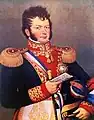 Bernado O'Higgins, un des « Pères Fondateurs » de la République chilienne. Peinture de José Gil de Castro&nbsp;(es), 1820