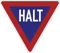 L'ancien panneau stop (1956–1971)