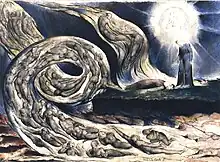 William Blake, Le Cercle de la Luxure, Paolo et Francesca, 1824 - 1827, 374&nbsp;×&nbsp;530&nbsp;mm, City Museum and Art Gallery, Birmingham.