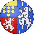 Armes de Yolande de Barbançon (Yolande de Werchin) (1520-1593), dame de Roubaix, épouse de Hugues II de Melun (1520 † 1553), 2e comte, puis 1er prince d'Épinoy (1545), seigneur d'Antoing