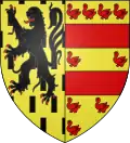 Isabelle de Mello : « Parti, au 1e d'or (sable) semé de billettes de sable (d'or), au lion du même, armé et lampassé de gueules, brochant sur le tout » , qui est de Beaujeu-Montpensier ; « au second d'or à deux fasces de gueules, accompagnées d'un orle de merlettes du même, qui est de Mello. »