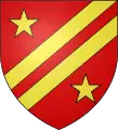 Anciennes armes des Bonaparte : de gueules à deux barres d'or accompagnées de deux étoiles du même, une en chef, une en pointe.