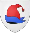 Guebwiller (68)d'argent au bonnet albanais (dit aussi : « bonnet à l'antique ») de gueules rebrassé d'azur.