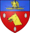 Chien Langue : parfois (selon espèce)De gueules à la tête de chien d'or lampassée d'argent, accompagnée ... (Marnes-la-Coquette 92)
