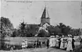 Devant l'église en 1950