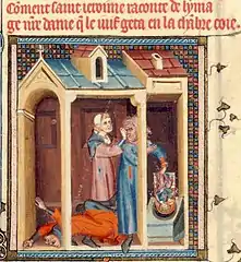 Fol36 Le juif jette l'image de la Vierge dans une chambre fermée