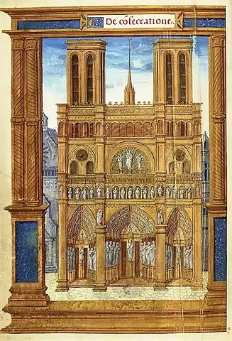 Notre-Dame de ParisPontifical romain aux armes de Jean II de Mauléon, BnF.