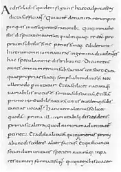Manuscrit du De institutione arithmetica destiné à l'empereur Charles II le Chauve, IXe siècle.