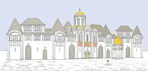 Reconstitution du château de Bogolioubovo par Zagraevski.