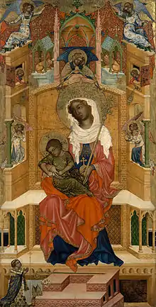 Maître anonyme de Bohême, La Madone de Glatz, vers 1343-1344, Gemäldegalerie, Berlin.