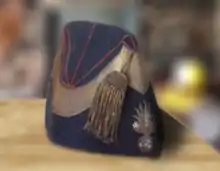 Bonnet de police de sous-officier à gland d'or, XIXe&nbsp;siècle.