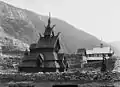 L'église en bois debout de Borgund, le clocher-tour médiéval, l'église de Borgund. Photo Axel Lindahl.