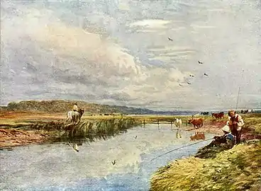 Enfants péchant par David Cox