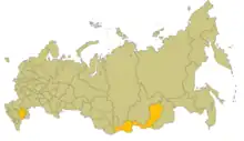Régions russes avec la  majorité de bouddhistes.