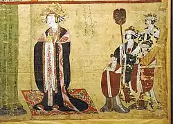 Donatrice et sa suite. Début Song du Nord. Musée Guimet. Origine : Grotte N° 17