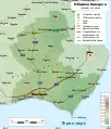Carte topographique de la municipalité de Kavarna