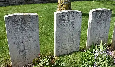 Tombes de soldats britanniques tombés le 9 avril 1917, premier jour de la Bataille d'Arras.