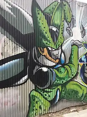 Graffiti de Cell dans sa forme parfaite à Bushwick&nbsp;(en), un quartier de New York.