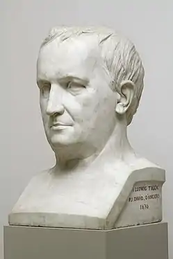 Pierre-Jean David d'Angers, Ludwig Tieck, 1836, marbre, h. 79&nbsp;cm, Dresde, Bibliothèque d'État et universitaire de Saxe.