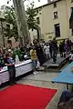 Concours du cracher de noyau de cerise à Céret.