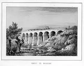Dessin du viaduc peu après sa construction.