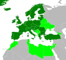 La carte des membres du CENELEC.