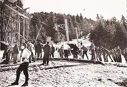 Le téléski de la Labière en 1964.