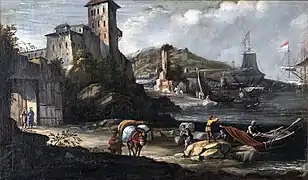 Paysage avec marine par Johann Anton Eisman
