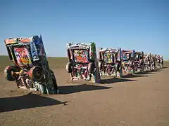 Cadillac Ranch à Amarillo (Texas).
