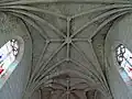 Voûte nervurée comme une voûte à arêtes triples,église Saint-Martin de Cahuzac.