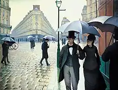 Rue de Paris, temps de pluie, par Gustave Caillebotte, représentant la place de Dublin.