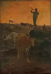L'appel des vaches, vers 1872, huile sur bois, 94,6&nbsp;×&nbsp;64,8&nbsp;cm, New York, Metropolitan Museum of Art