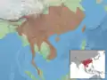 Aire de répartition de l'Écureuil à ventre rouge