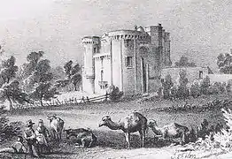 Des dromadaires dans les Landes de Gascogne, lithographié par Joseph Félon