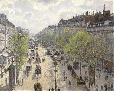 Camille Pissarro, Boulevard Montmartre, printemps (1897), vente Graupe en 1935, puis Institut Courtauld, restitué en 2000.