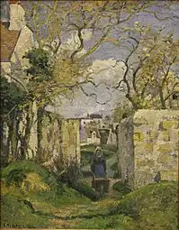 Paysanne poussant une brouette  (1874)(Maison Rondest, Pontoise). Stockholm, Nationalmuseum.
