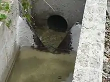 Canal Venturi : col d’étranglement monté dans un canal préexistant (sonde ultrason non visible sur l'image)