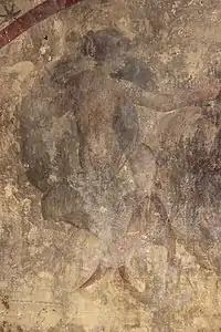 Peinture représentant Luna, mithréum de Santa Maria Capua Vetere, deuxième quart du IIIe&nbsp;siècle.